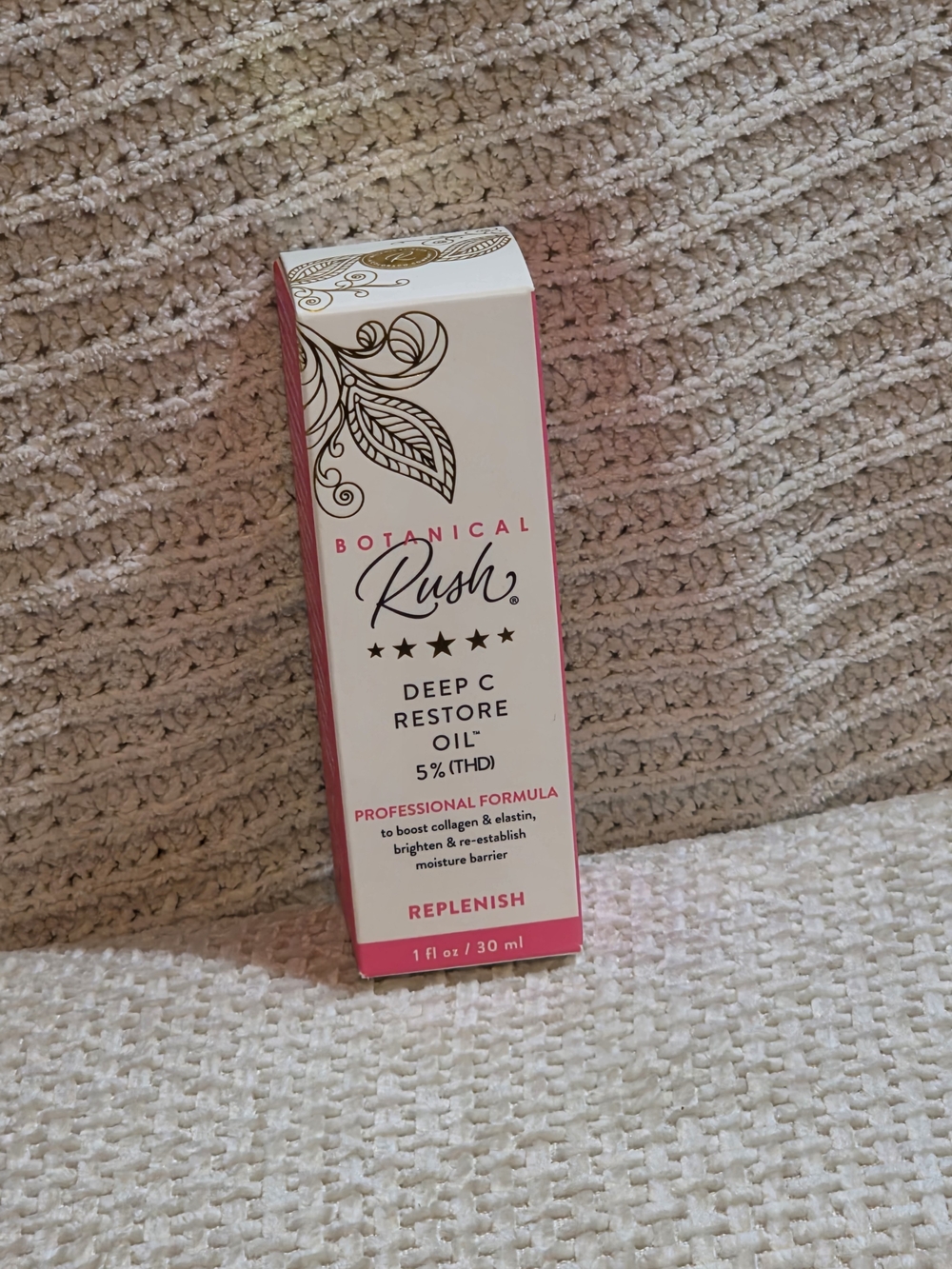 Botanical Rush Deep C Restore Oil - White & Pink Packaging